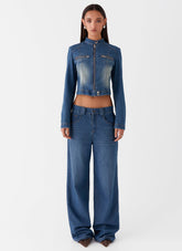 Ride Elegant Baggy Jeans - Vintage Blue Wash